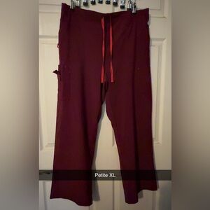 Carhartt Women's Straight Leg Pants in Burgundy with Red Drawstring